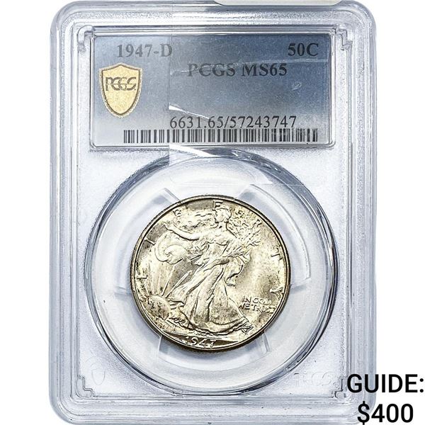 1947-D Walking Liberty Half Dollar PCGS MS65