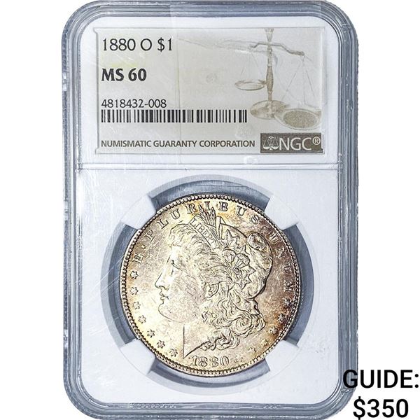 1880-O Morgan Silver Dollar NGC MS60