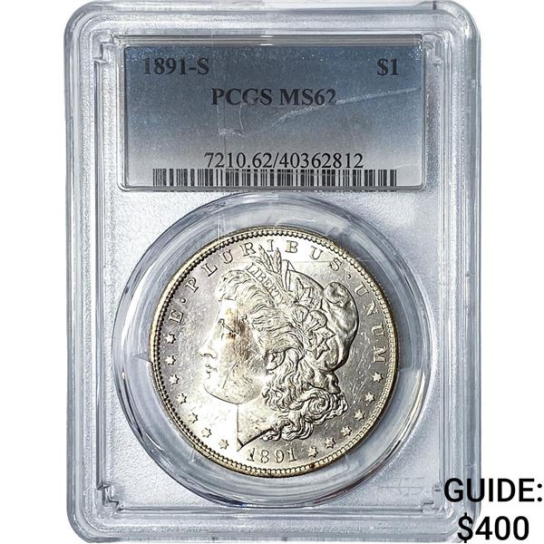 1891-S Morgan Silver Dollar PCGS MS62