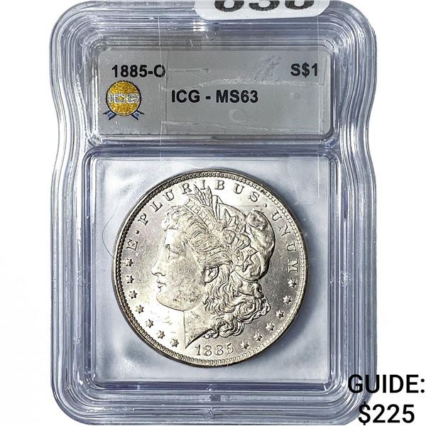 1885-O Morgan Silver Dollar ICG MS63