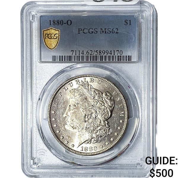1880-O Morgan Silver Dollar PCGS MS62