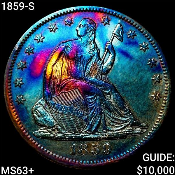 1859-S Seated Liberty Half Dollar CHOICE BU+