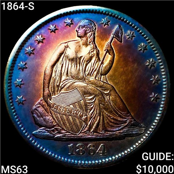 1864-S Seated Liberty Half Dollar CHOICE BU