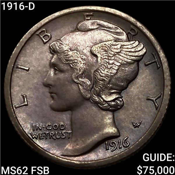 1916-D Mercury Dime UNCIRCULATED FSB