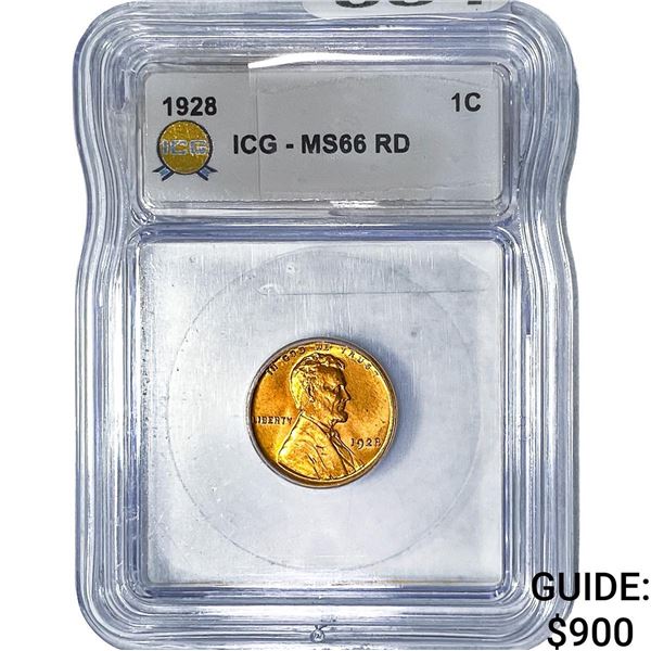 1928 Wheat Cent ICG MS66 RD