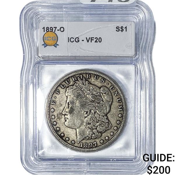 1897-O Morgan Silver Dollar ICG VF20