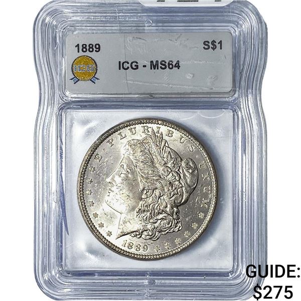 1889 Morgan Silver Dollar ICG MS64