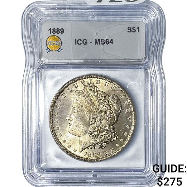 1889 Morgan Silver Dollar ICG MS64