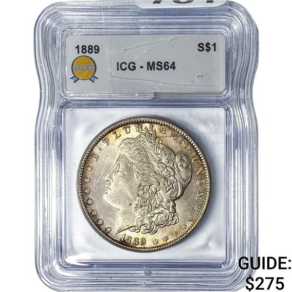 1889 Morgan Silver Dollar ICG MS64