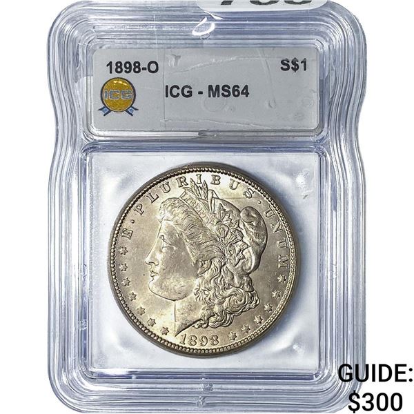 1898-O Morgan Silver Dollar ICG MS64