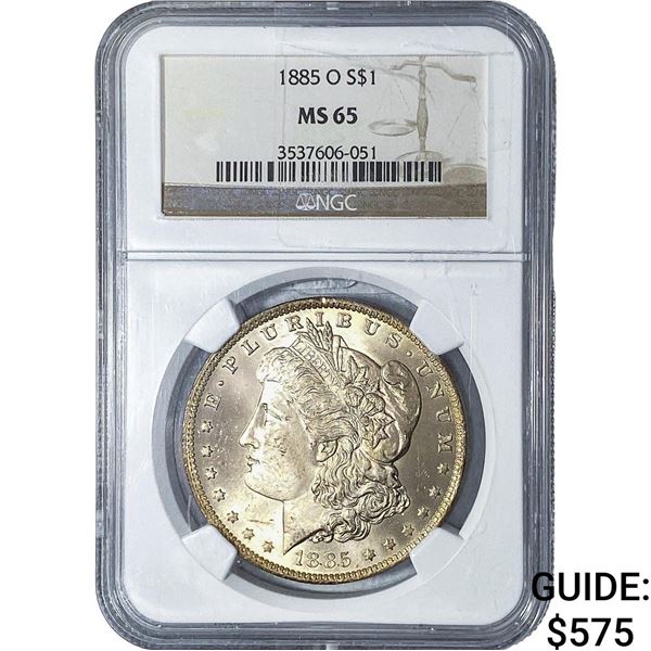 1885-O Morgan Silver Dollar NGC MS65