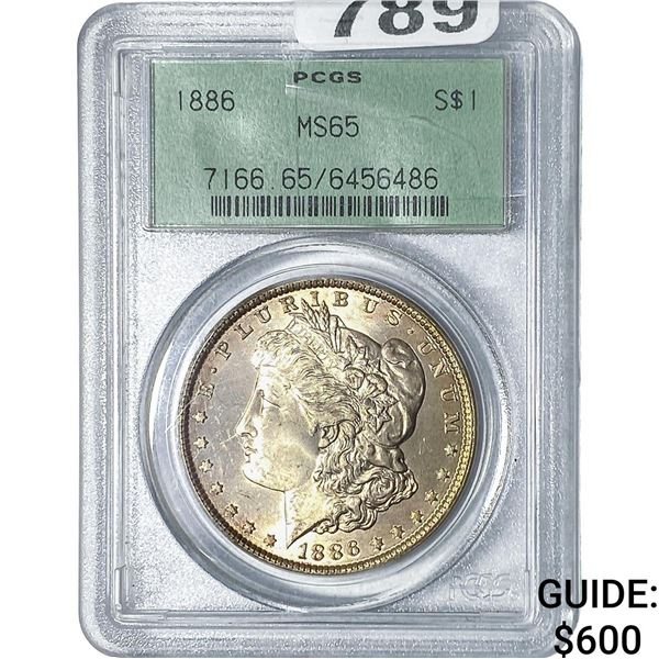 1886 Morgan Silver Dollar PCGS MS65