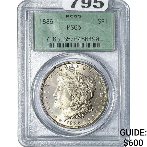 1886 Morgan Silver Dollar PCGS MS65