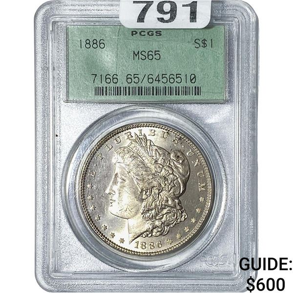 1886 Morgan Silver Dollar PCGS MS65