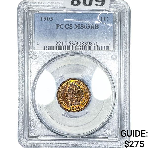 1903 Indian Head Cent PCGS MS63 RB