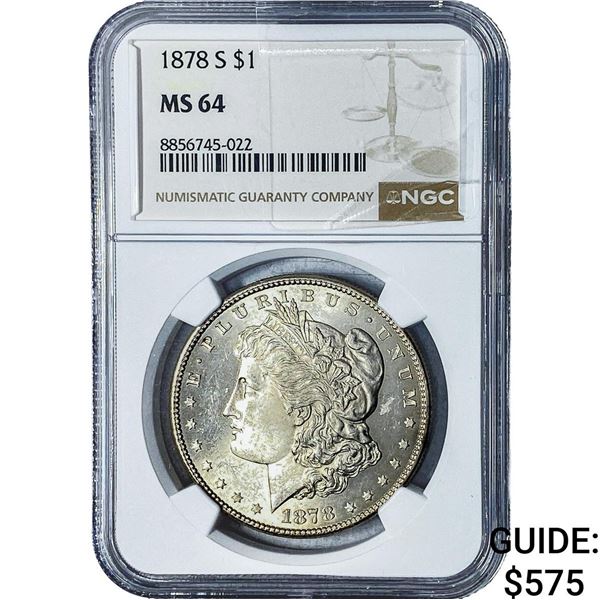 1878-S Morgan Silver Dollar NGC MS64