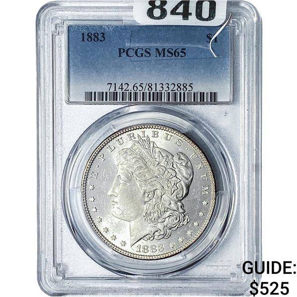 1883 Morgan Silver Dollar PCGS MS65