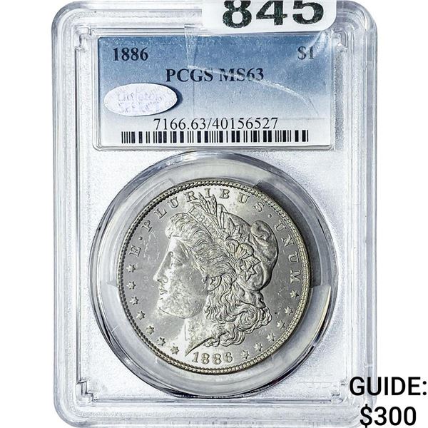 1886 Morgan Silver Dollar PCGS MS63