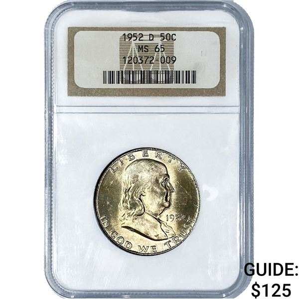 1952-D Franklin Half Dollar NGC MS65
