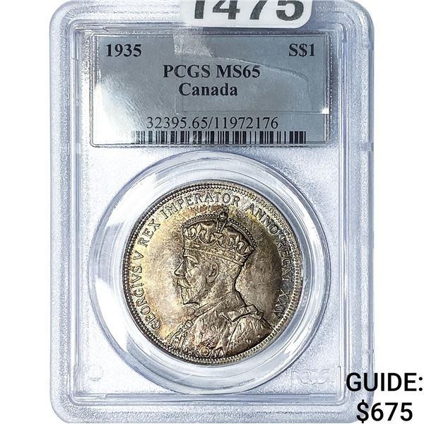 1935 Canada Silver Dollar PCGS MS65