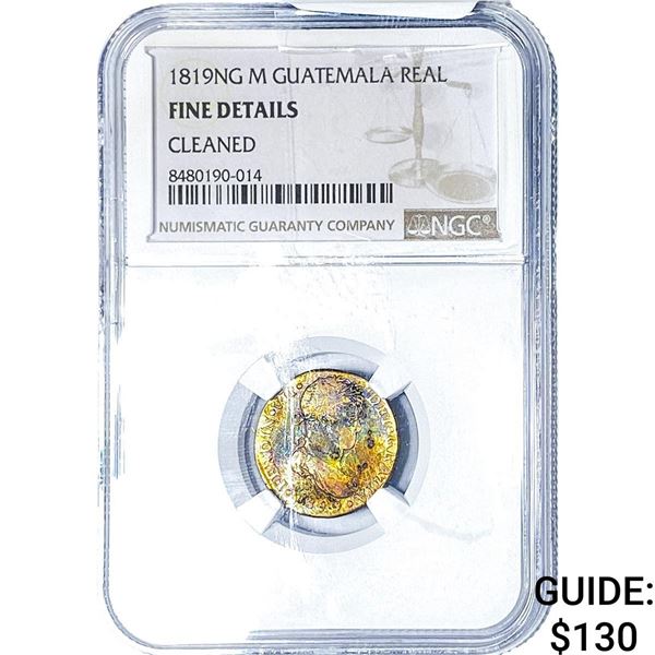 1819 Colonial Spain SIlver 1 Real NGC FDetails