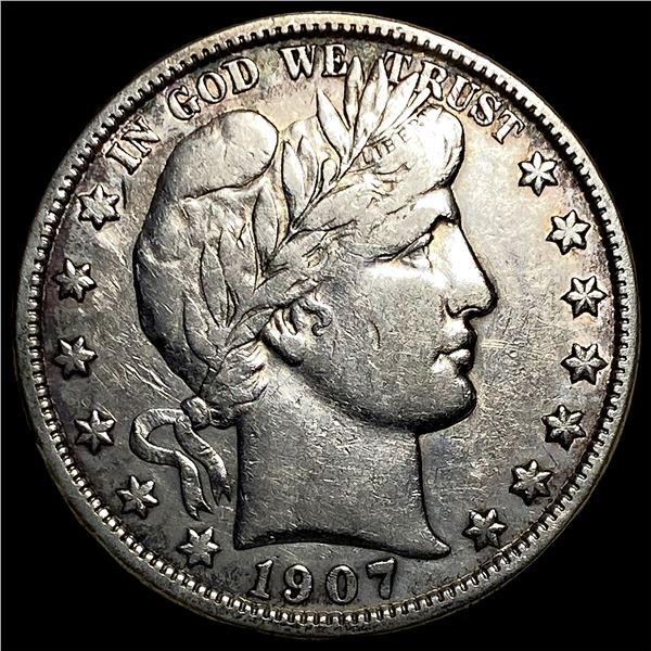 1907-O Silver Half Dollar (Barber) NEARLY  UNCIRCULATED