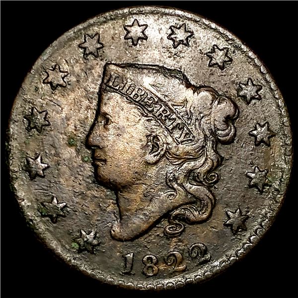 1822 Coronet Head Large Cent LIGHTLY  CIRCULATED