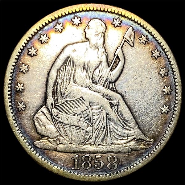 1858-S Silver Half Dollar LIGHTLY CIRCULATED