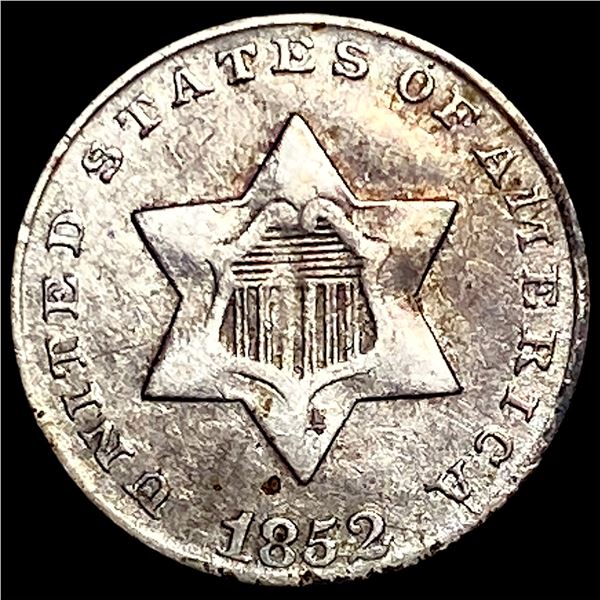 1852 Silver Three-Cent Piece LIGHTLY  CIRCULATED