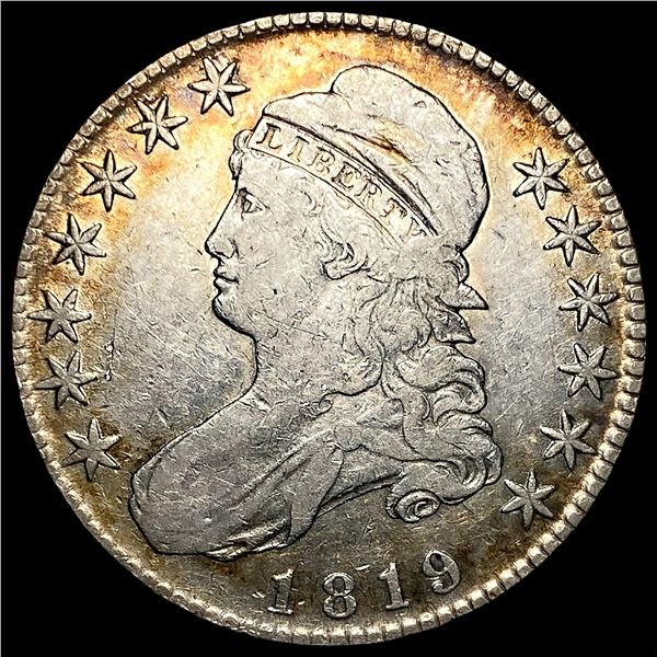 1819 Silver Capped Bust Half Dollar NEARLY  UNCIRCULATED