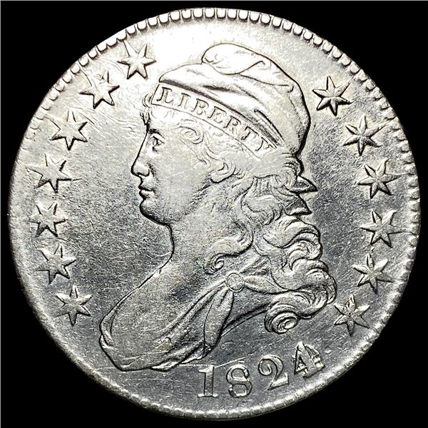 1824 Silver Capped Bust Half Dollar NEARLY  UNCIRCULATED