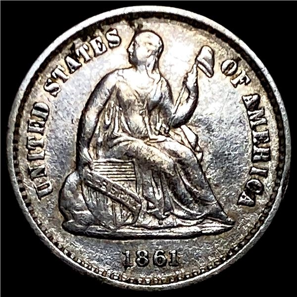 1861 Silver Half Dime CHOICE AU