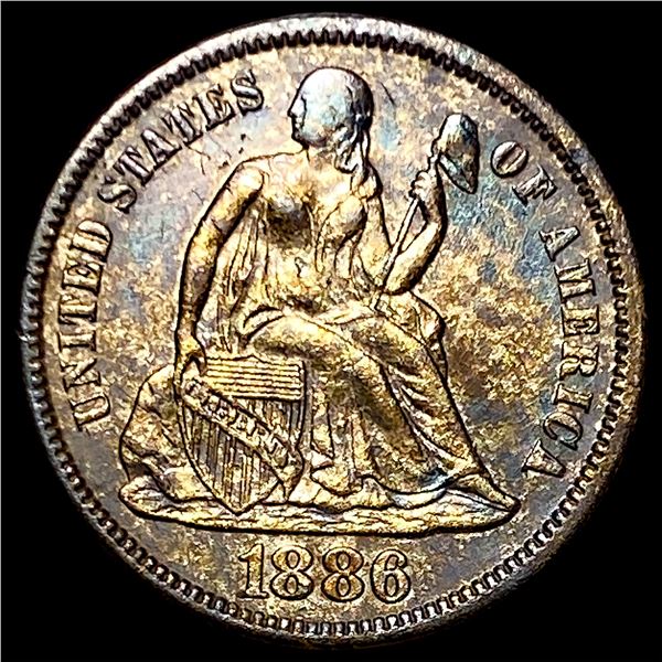 1886 Silver Seated Liberty Dime UNCIRCULATED