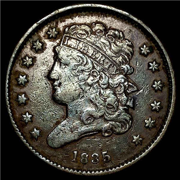 1835 Copper Half Cent NEARLY UNCIRCULATED