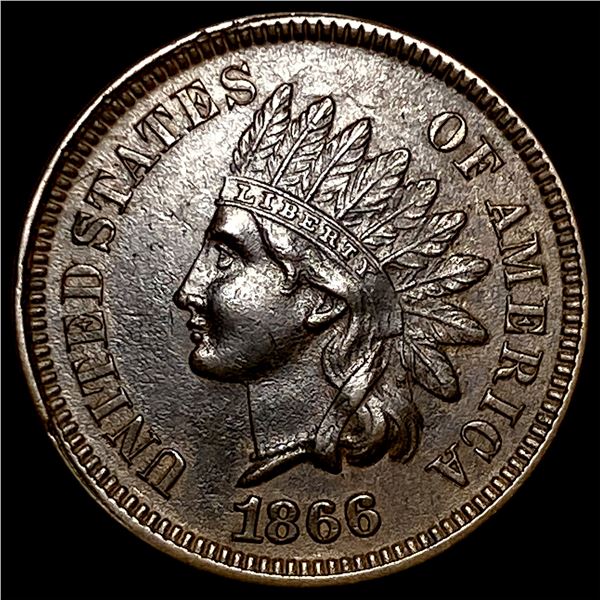1866 Indian Head Cent CHOICE AU
