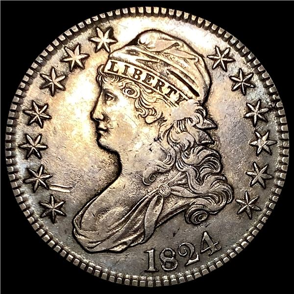 1824 Silver Capped Bust Half Dollar NEARLY  UNCIRCULATED