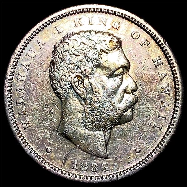 1883 Hawaii Silver Quarter Dollar LIGHTLY  CIRCULATED