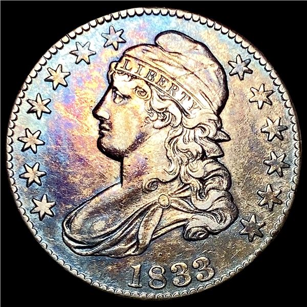 1833 Silver Capped Bust Half Dollar CLOSELY  UNCIRCULATED