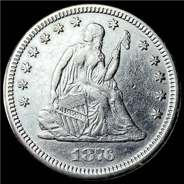 1876 Silver Seated Liberty Quarter CLOSELY  UNCIRCULATED