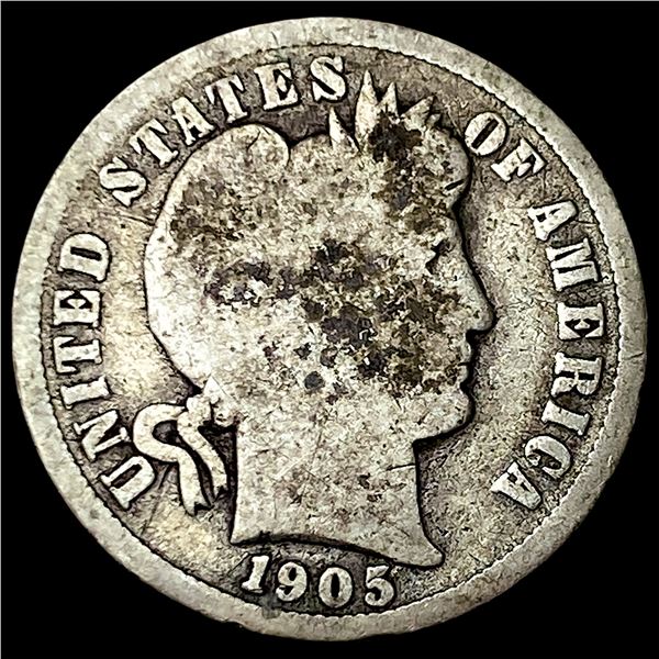 1905-O Micro O Silver Barber Dime NICELY  CIRCULATED
