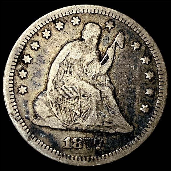 1877 Silver Seated Liberty Quarter LIGHTLY  CIRCULATED