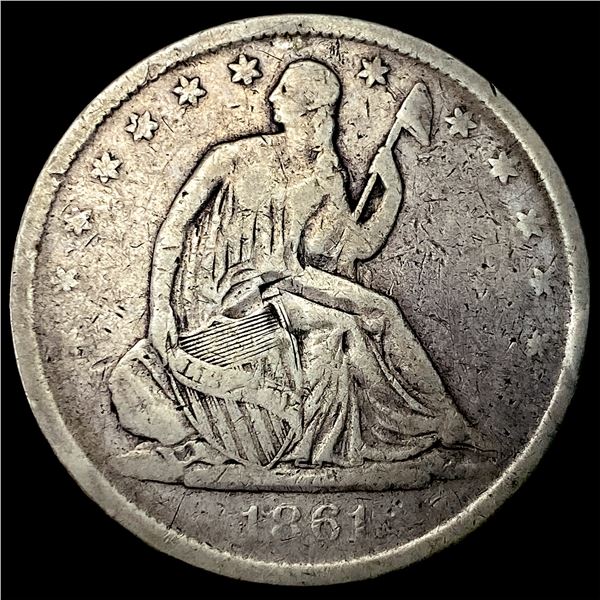1861-S Silver Half Dollar LIGHTLY CIRCULATED