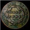 Image 2 : 1825 Copper Half Cent NICELY CIRCULATED