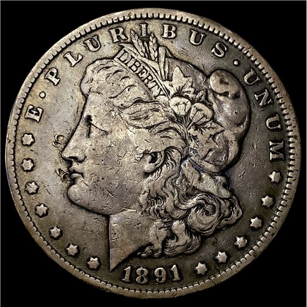 1891-CC Silver Morgan Dollar LIGHTLY  CIRCULATED