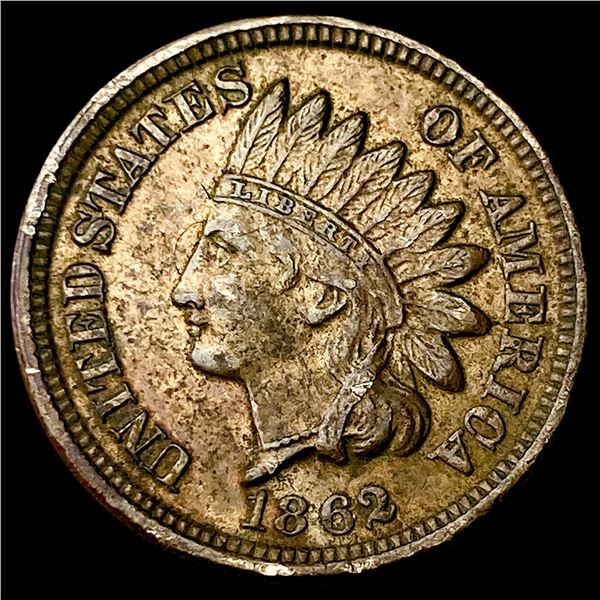 1862 Copper-Nickel Indian Head Cent CHOICE AU