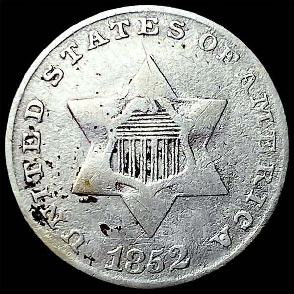 1852 Silver Three-Cent Piece CLOSELY  UNCIRCULATED