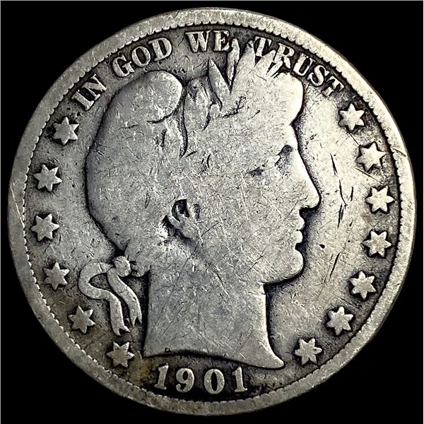 1901-S Silver Barber Half Dollar NICELY  CIRCULATED