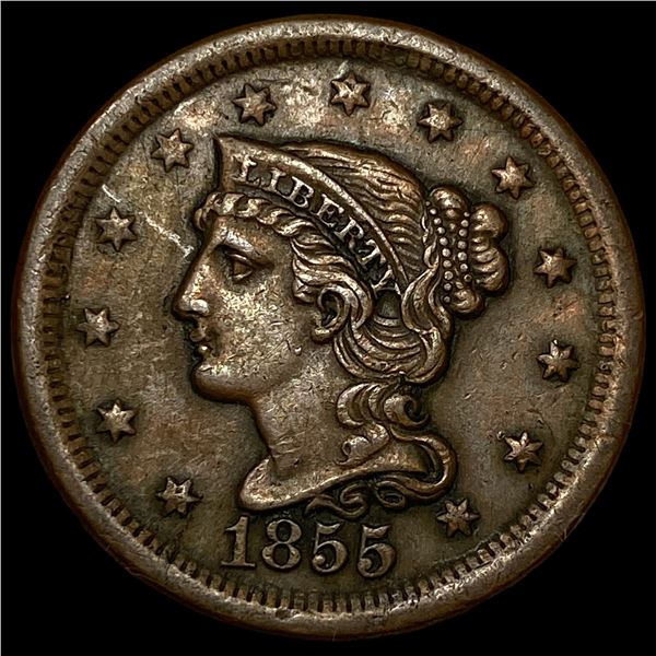 1855 Braided Hair Large Cent CHOICE AU