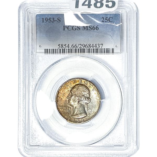 1953-S Washington Silver Quarter PCGS MS66