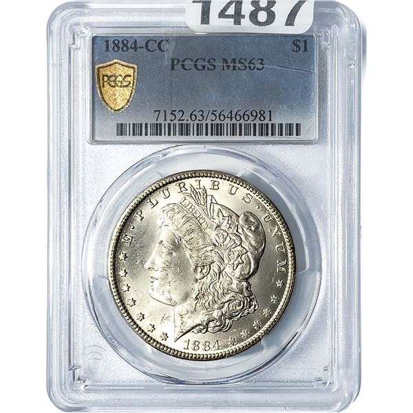 1884-CC Morgan Silver Dollar PCGS MS63